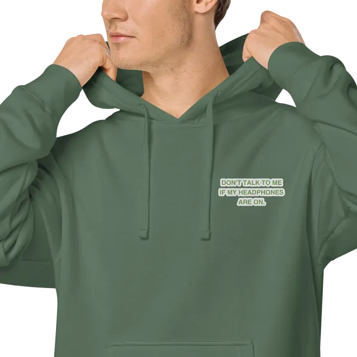 L.C. HEADPHONES ON (bubble design) embroidered pigment hoodie product image (1)