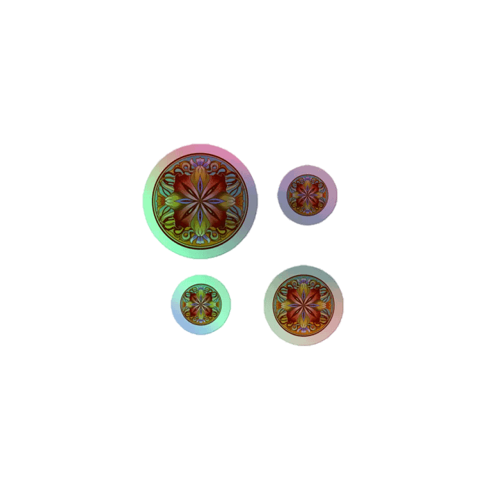 Crimson Floral Mandala - Holo Sticker Sheet product image (1)