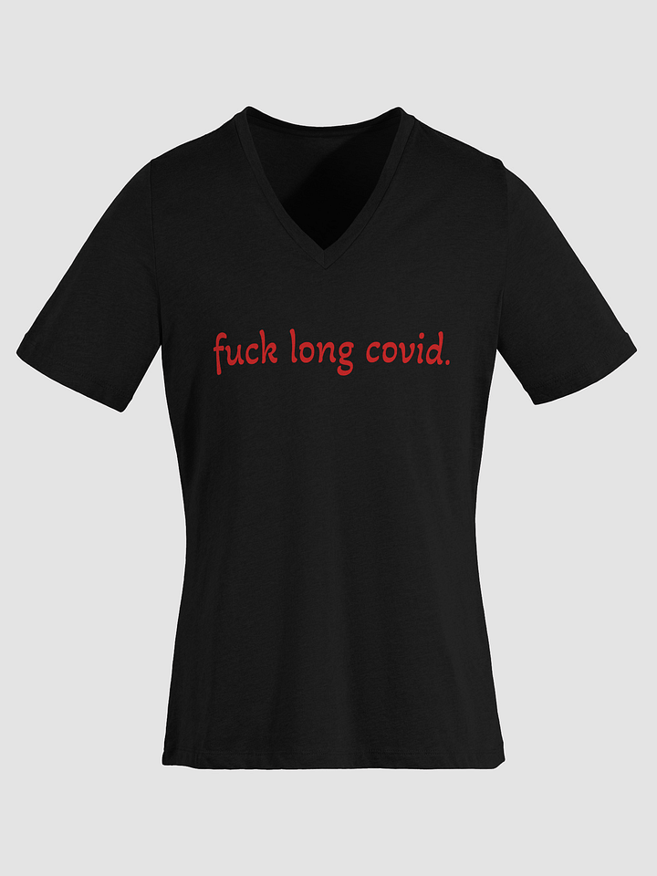 F*ck Long Covid Relaxed V-Neck Tee - Red product image (4)