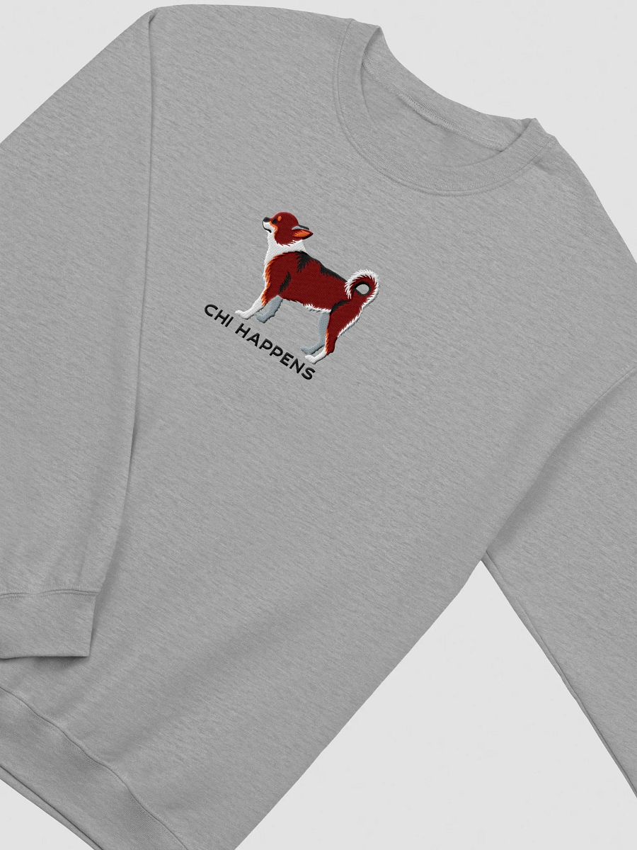 Chi Happens Sweatshirt (Embroidered) of a Chihuahua(Chocolate Tricolor) product image (12)