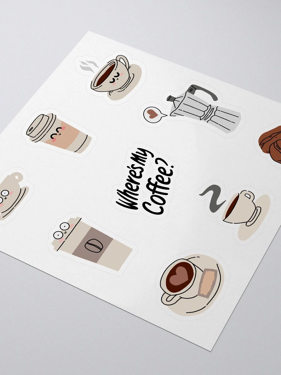 Cute Kiss Cut Coffee Stickers for Crafts, Scrapbooking & Journals – Coffee Lover Sticker Pack product image (2)