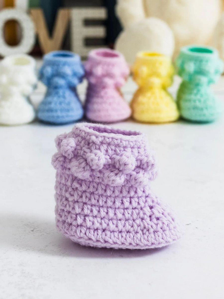 Crochet Pattern: Bobble Baby Booties product image (5)