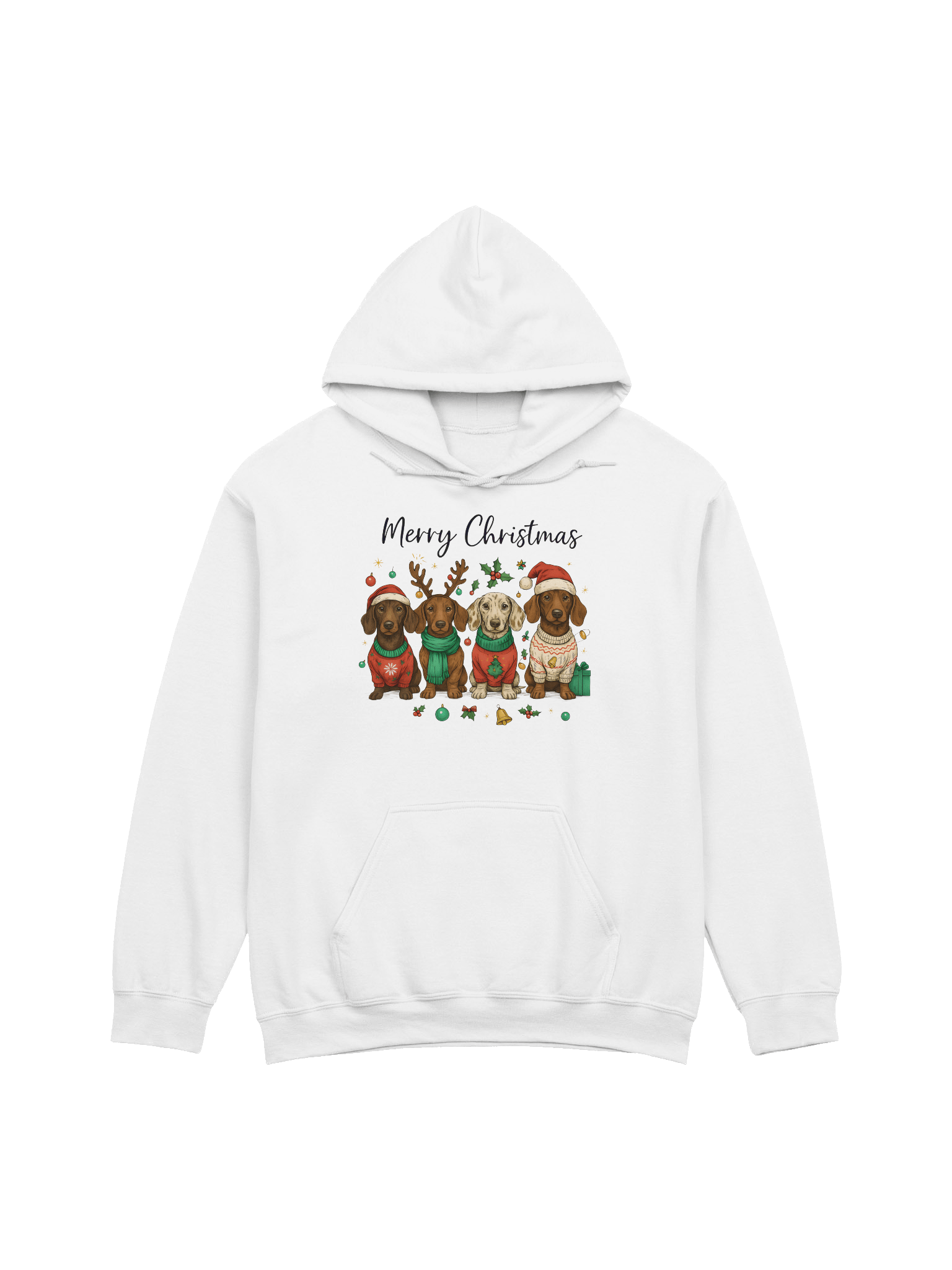 Merry Christmas Dachshund Sweater Hoodie – Festive Dog Lover Gift product image (33)