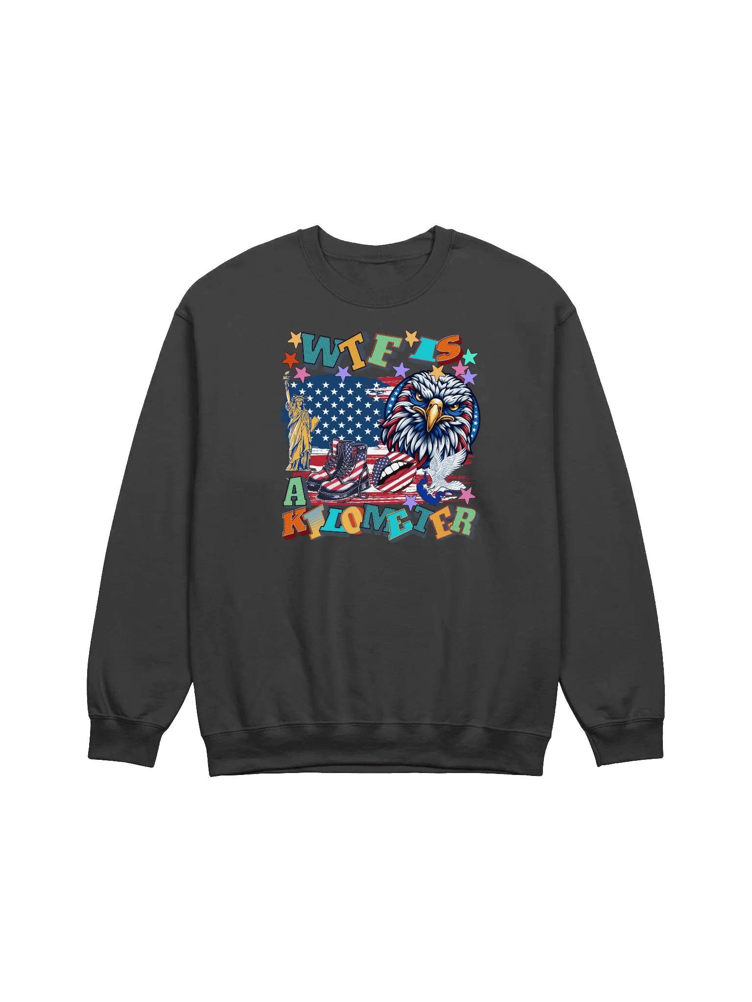 WTF Is A Kilometer Patriotic Pride Crewneck Sweatshirt product image (1)