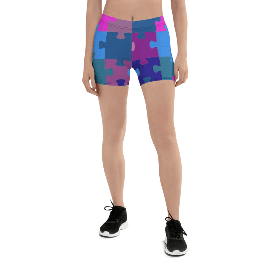 Modern Cool Multi-Colored Puzzle Pattern Shorts product image (4)