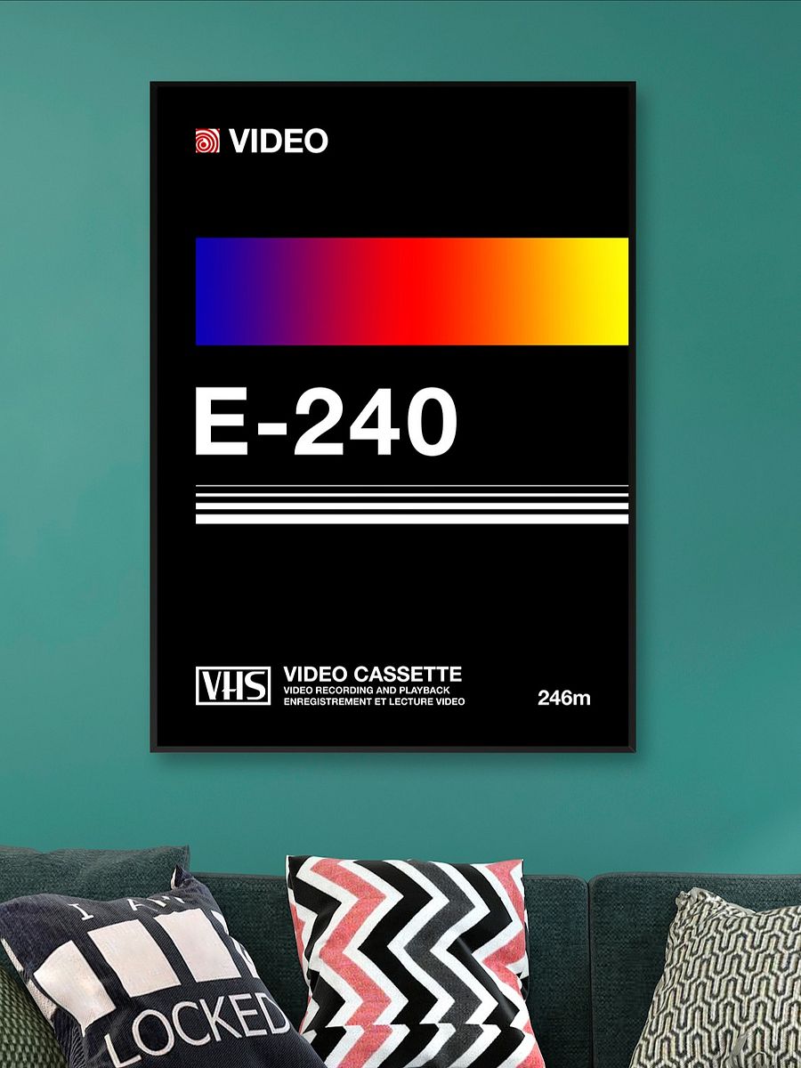 VHS cassette case E-240 [retrowave/vaporwave] — retrowave poster, aesthetic print, retrowave art, 80s wall decor product image (1)