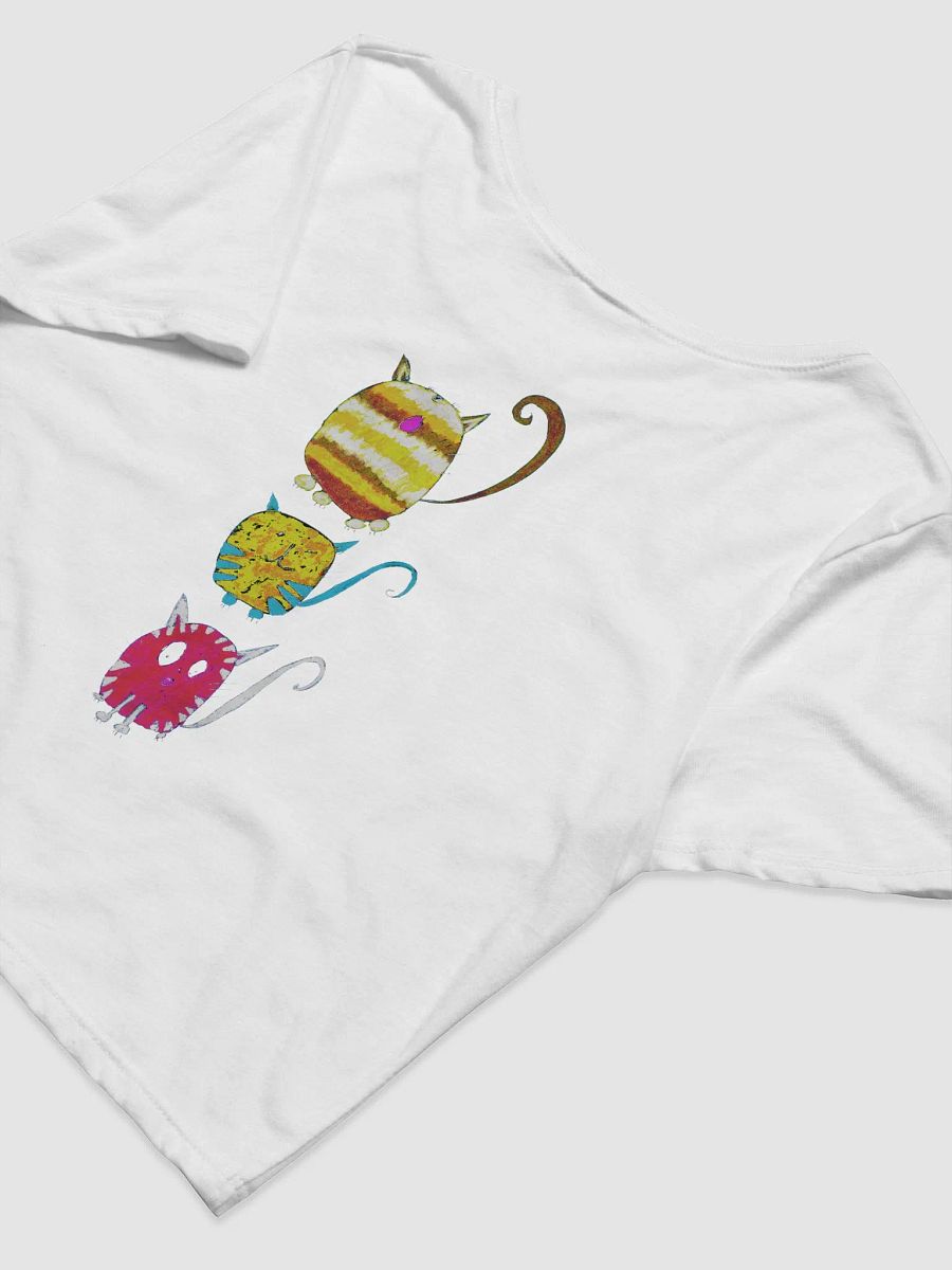 Abstract Vibrant Cats in Three Ladies Cropped Tee product image (9)