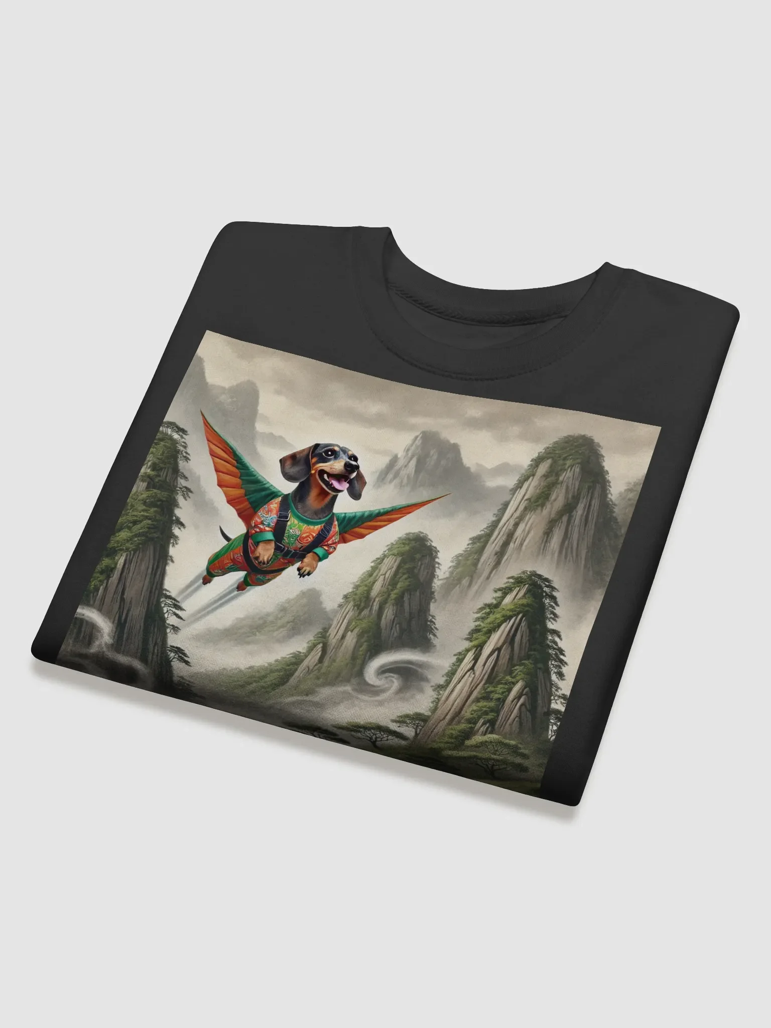 Soaring Dachshund in a Mystical Landscape Sweatshirt product image (4)