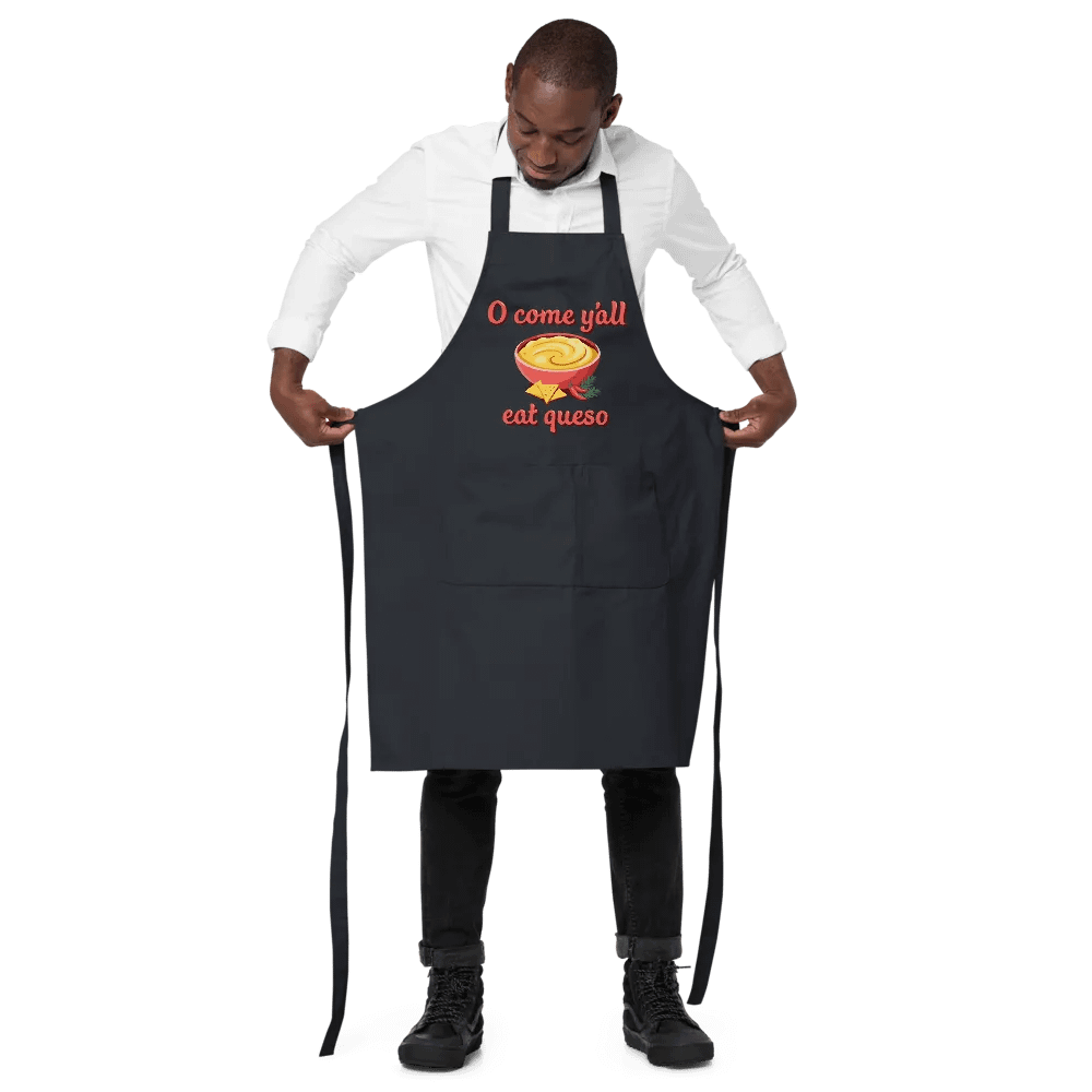 O Come Y'all Eat Queso Christmas Organic Cotton Apron product image (2)