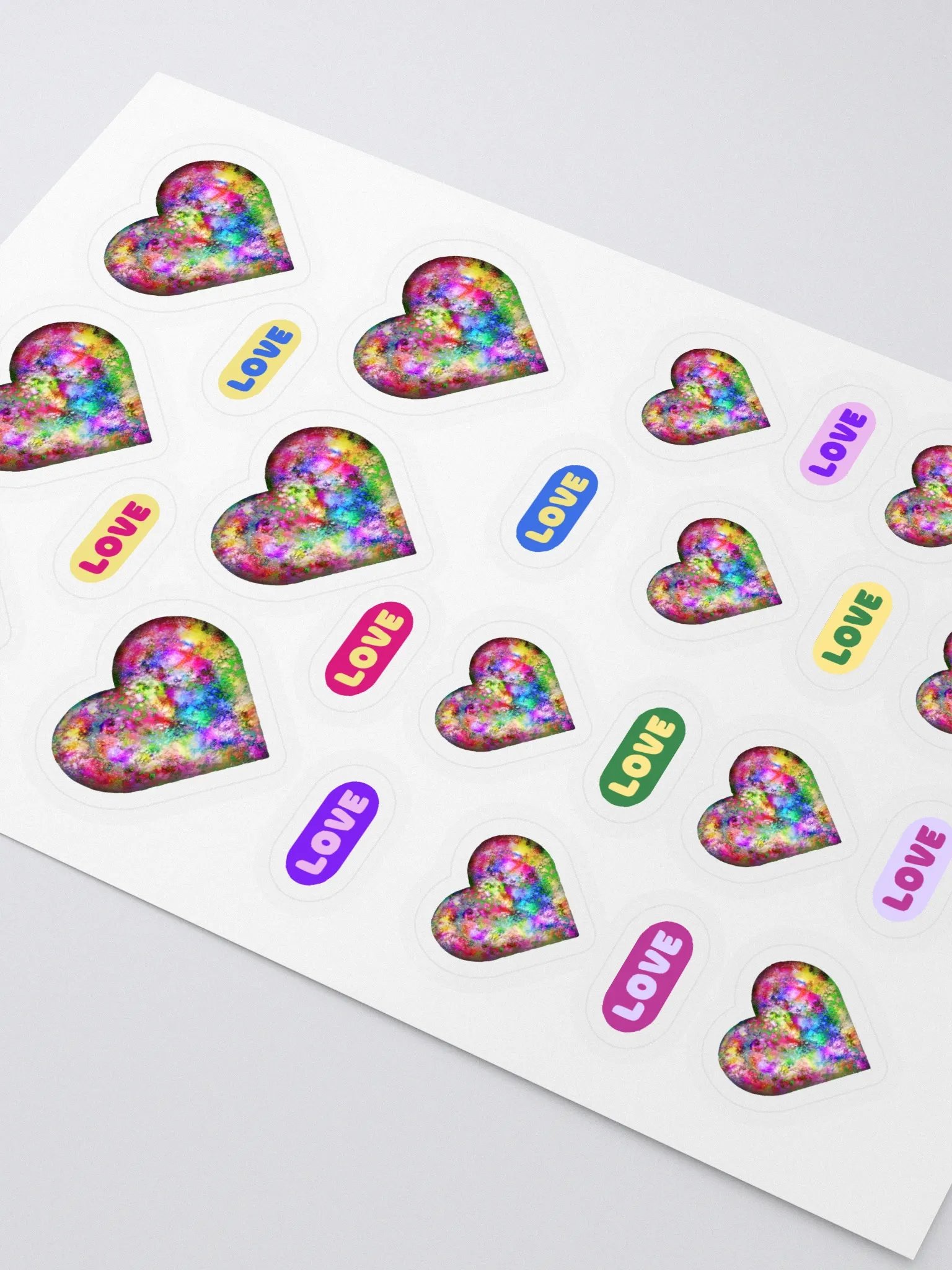 Leopard Skin colorful Graffiti Hearts - Sticker Sheet product image (3)