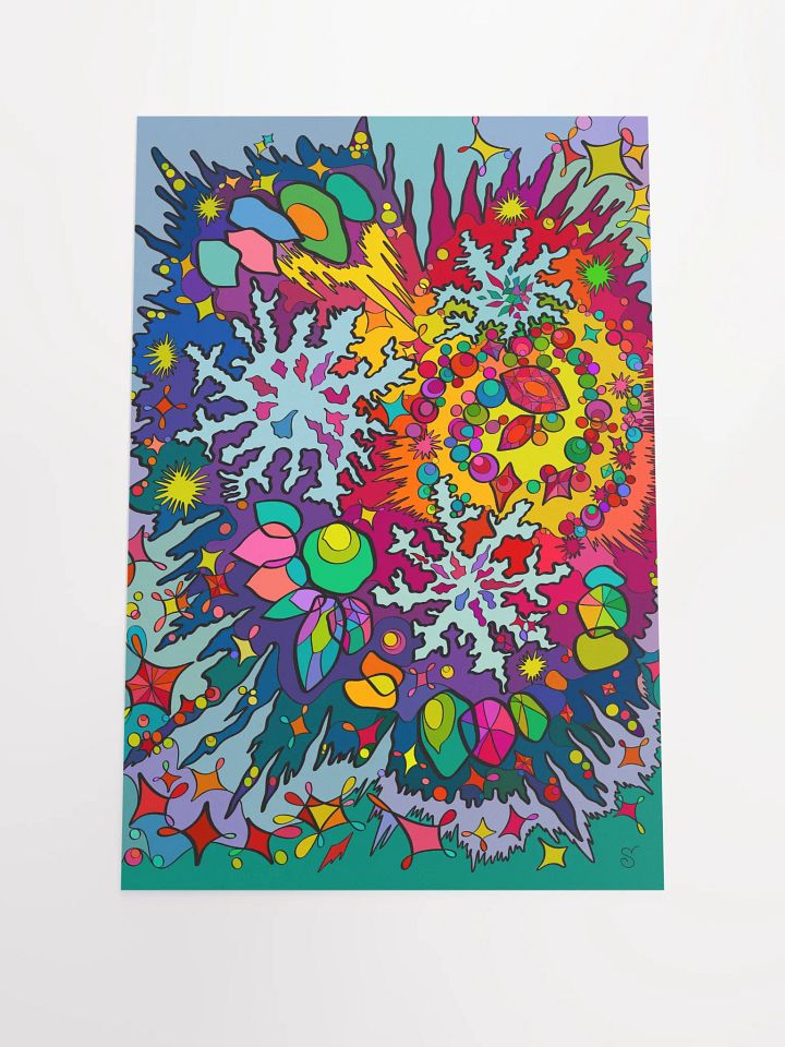 Vibrant Abstract Fusion Poster -Snowflakes product image (1)