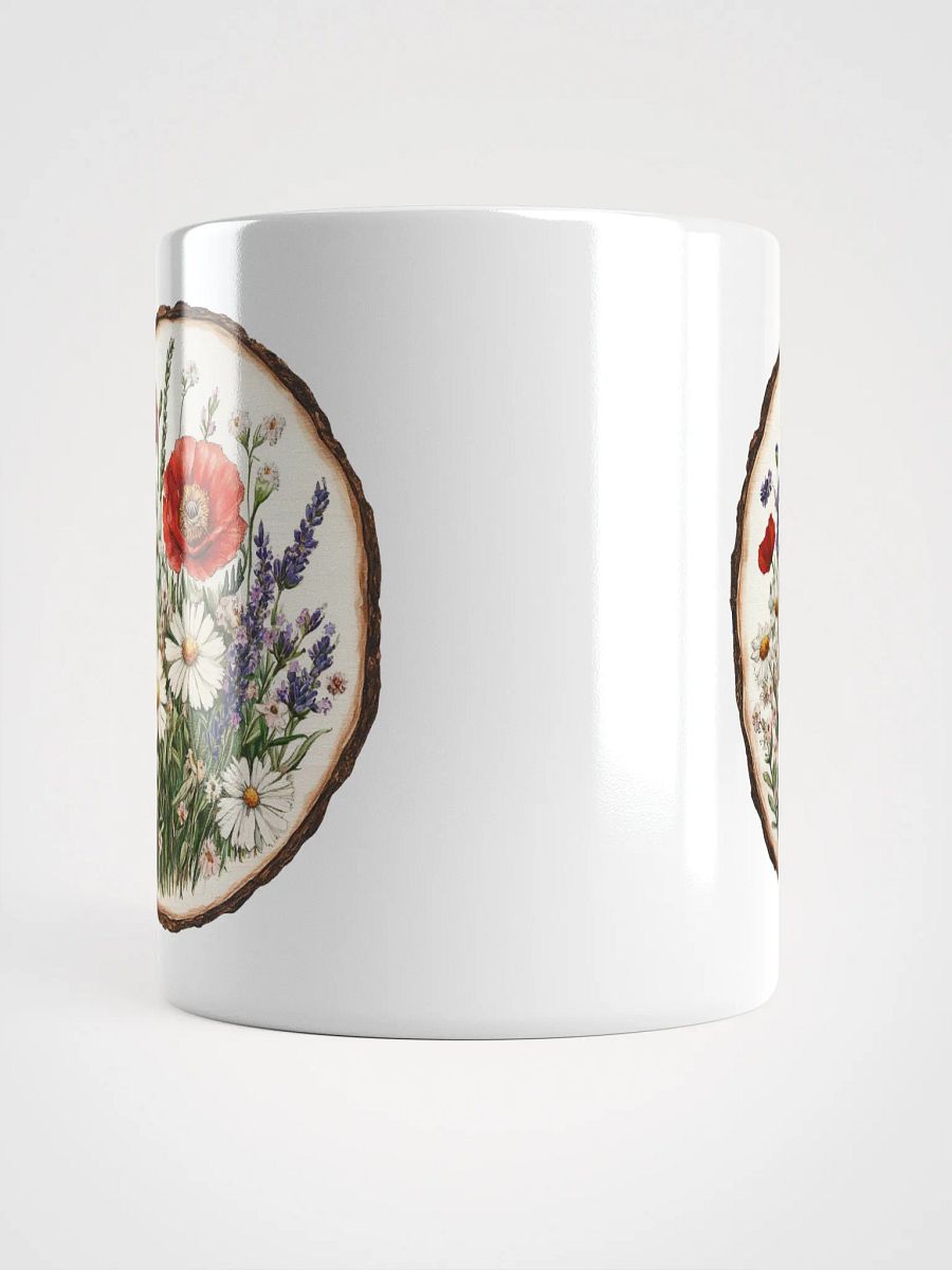 Red Poppy Wildflower Round Wood Art Ceramic Mug product image (5)