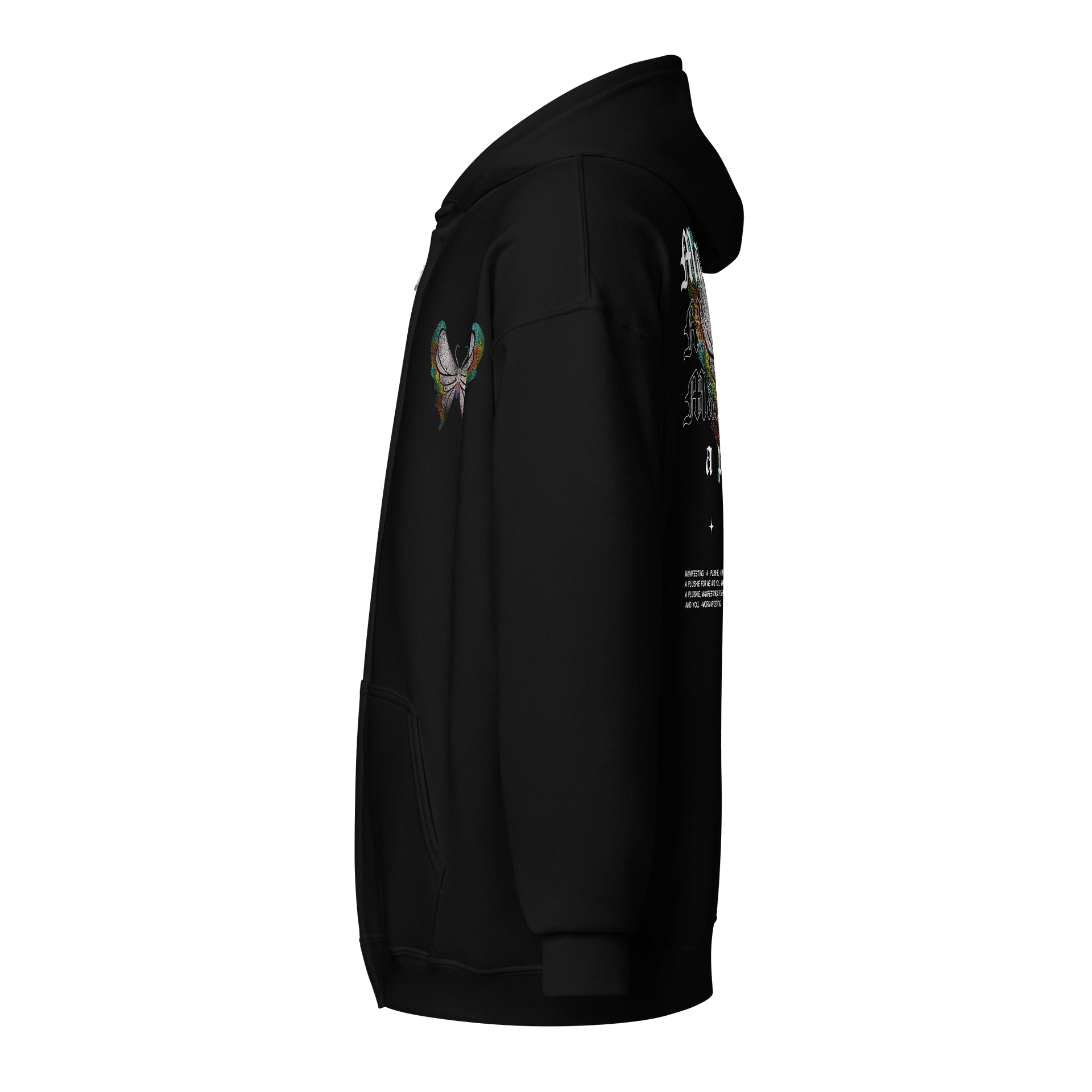 Clean Sleeves Manifesting a Plushie Zip Up Hoodie - Grunge Butterfly Edition product image (3)