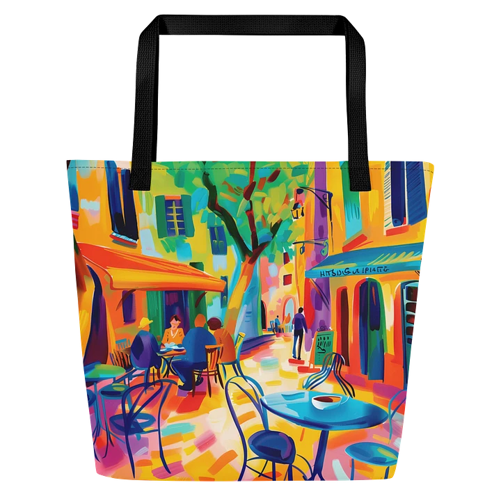 Tote Bag: Charming Street Cafe Quaint European Village Traveler Gift Design product image (1)