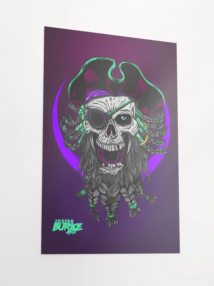 Synth-Pirate Skull 12x18 Fine Art Print product image (2)