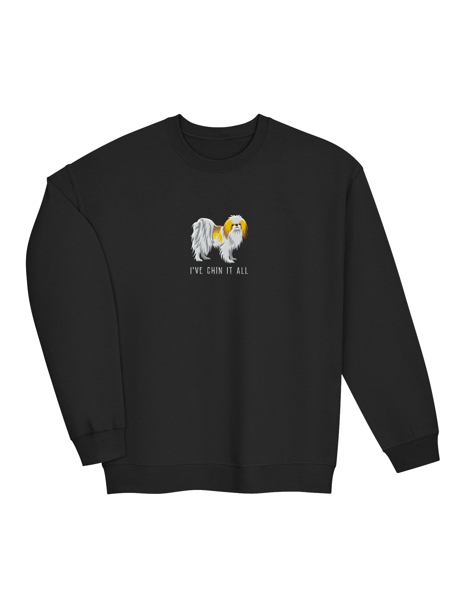 I've Chin It All Sweatshirt (Embroidered) of a Japanese Chin(Lemon & White) product image (13)