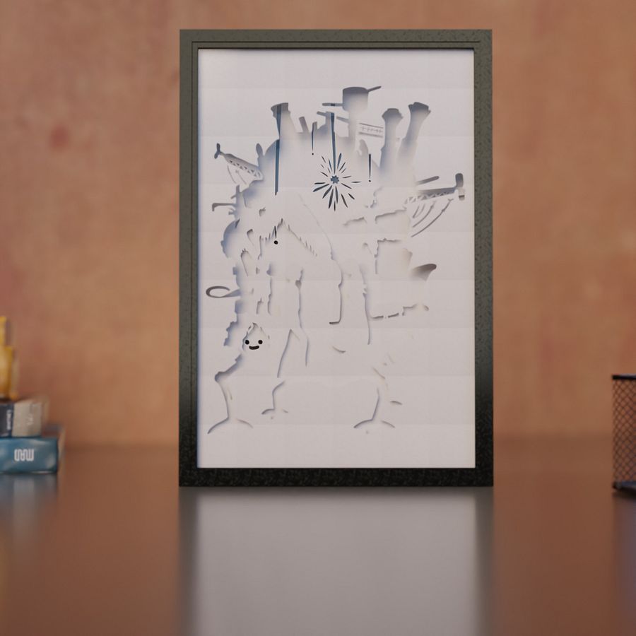 Howl's Moving Castle Lightbox template - PDF PNG SVG DXF + Video product image (4)