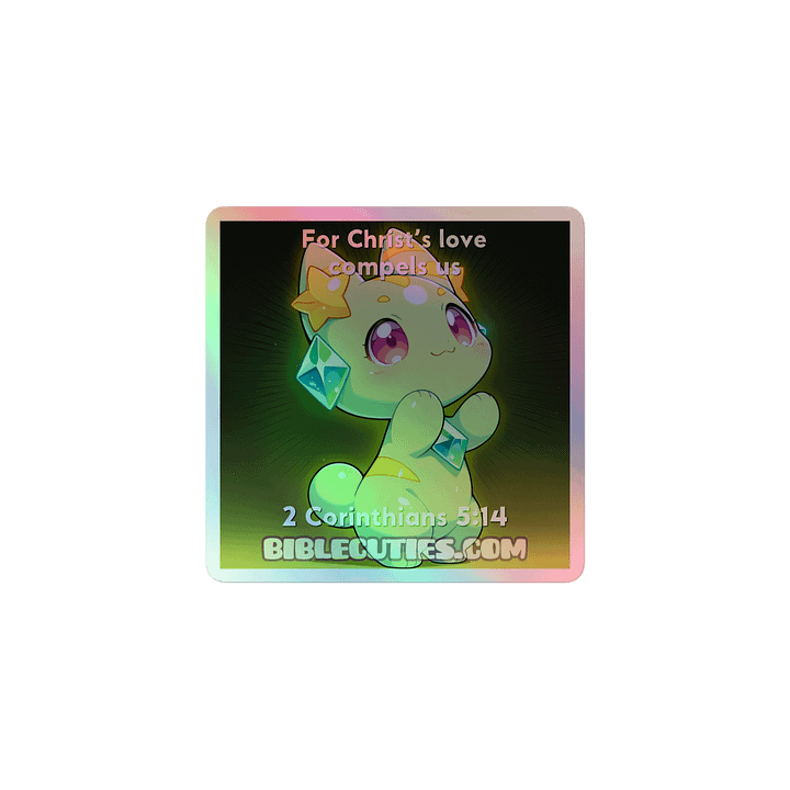 Bible Cuties Beatrice - For Christ's love compels us Holographic Sticker product image (1)