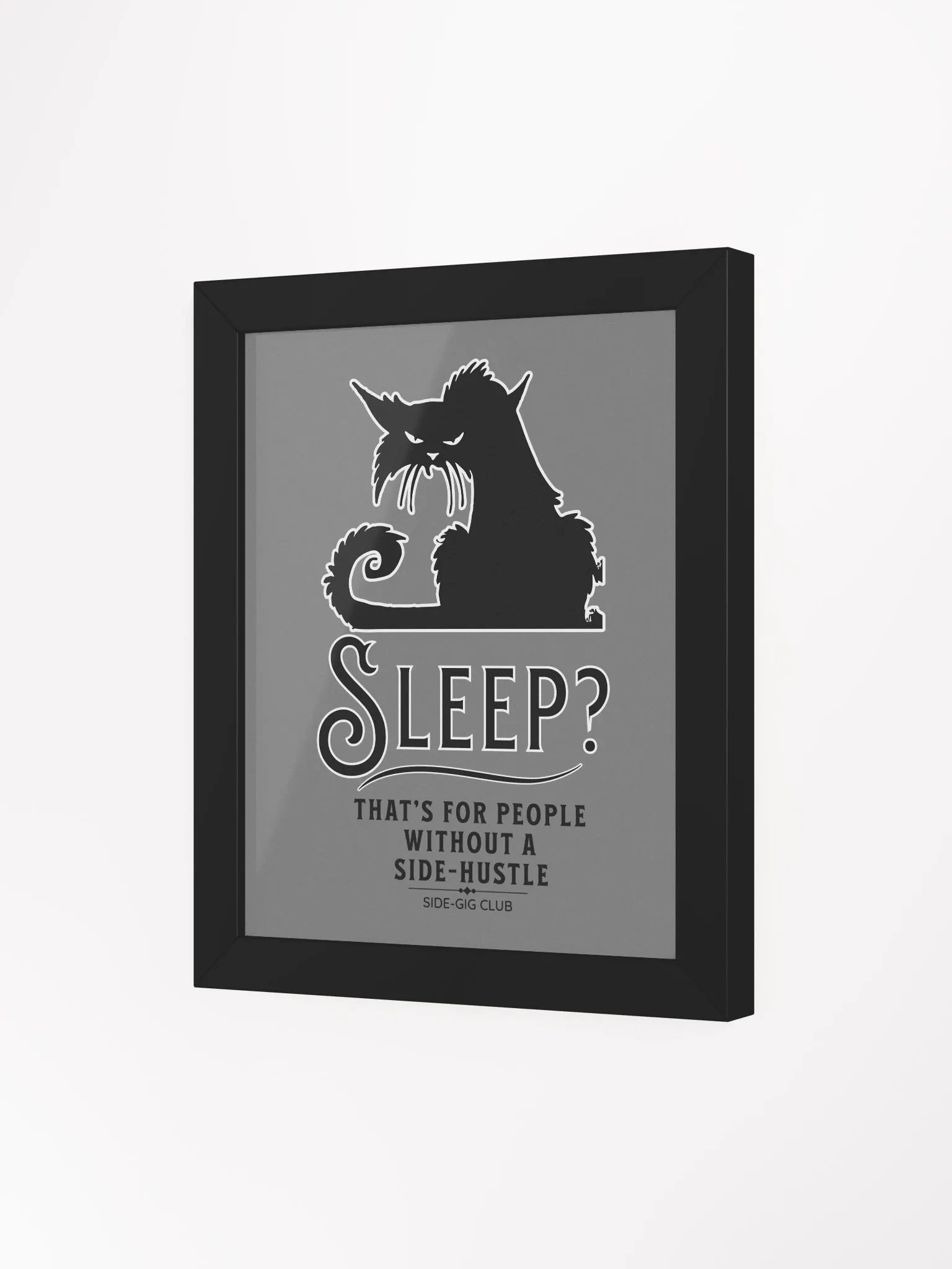 Sleepless Grind: Hustler Cat Wall Art (Framed) product image (32)