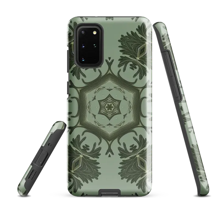 Tough Phone Case for Samsung® - Green Abstract Botanical Hex Geometric Pattern product image (2)