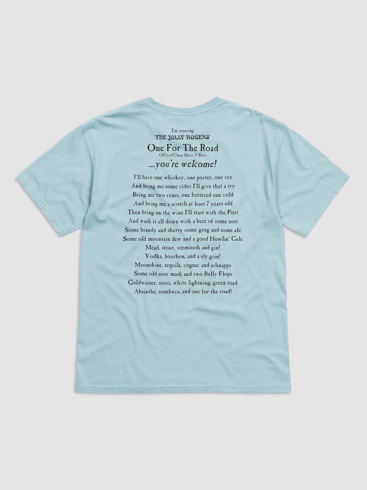 One For The Road Official Cheat Sheet T-Shirt (black printing) product image (2)
