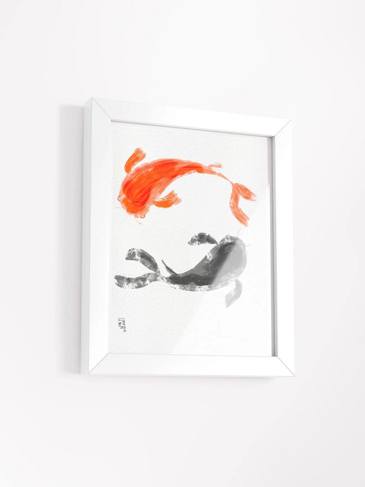 Swimming Koi - Digital Ink Watercolor Framed Print product image (2)