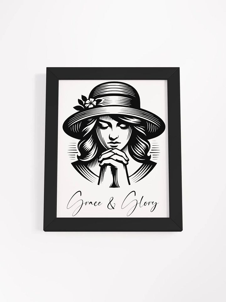 Vintage Elegance – Silhouette Lady in Church Hat (Framed Poster) product image (10)