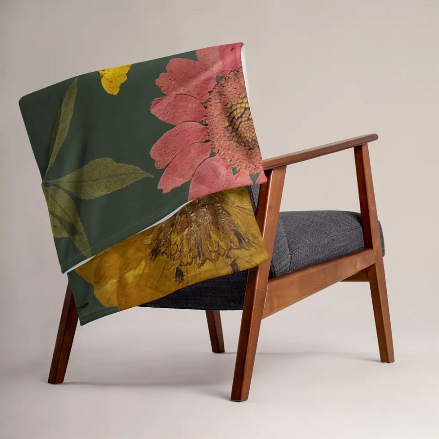 Floral Throw Blanket_Green product image (15)