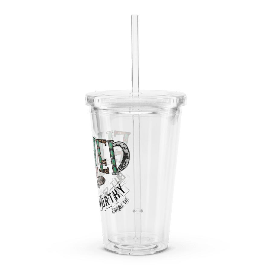 Flawed But Still Worthy - Double Wall Clear Plastic Tumbler product image (4)