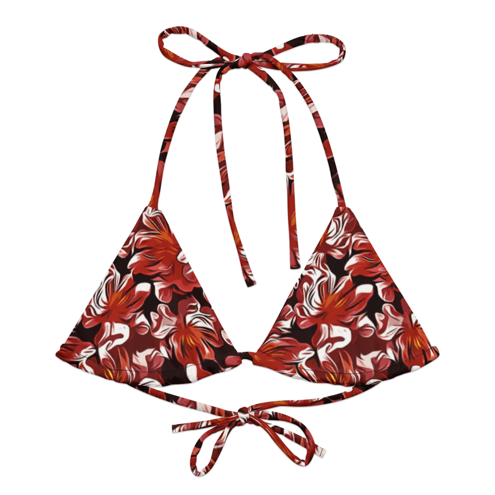 Fire Flower | Recycled Padded String Bikini Top product image (4)