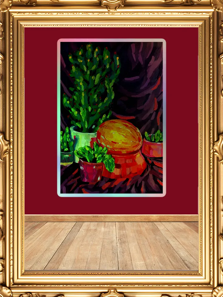 Eclectic Colorful Cacti Garden Sticker product image (1)
