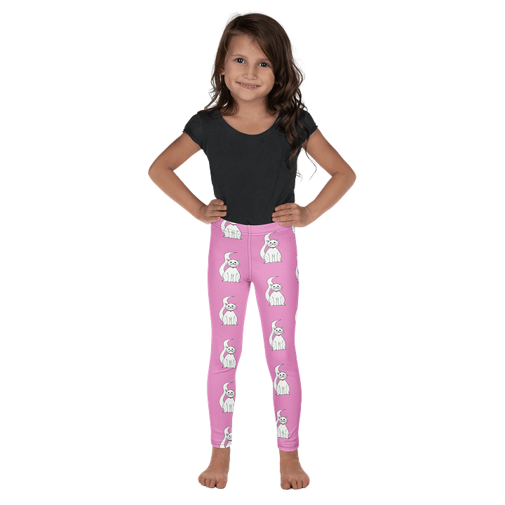 White Cat (art by Dina R.) acrylic painting picture - Kids Leggings product image (1)