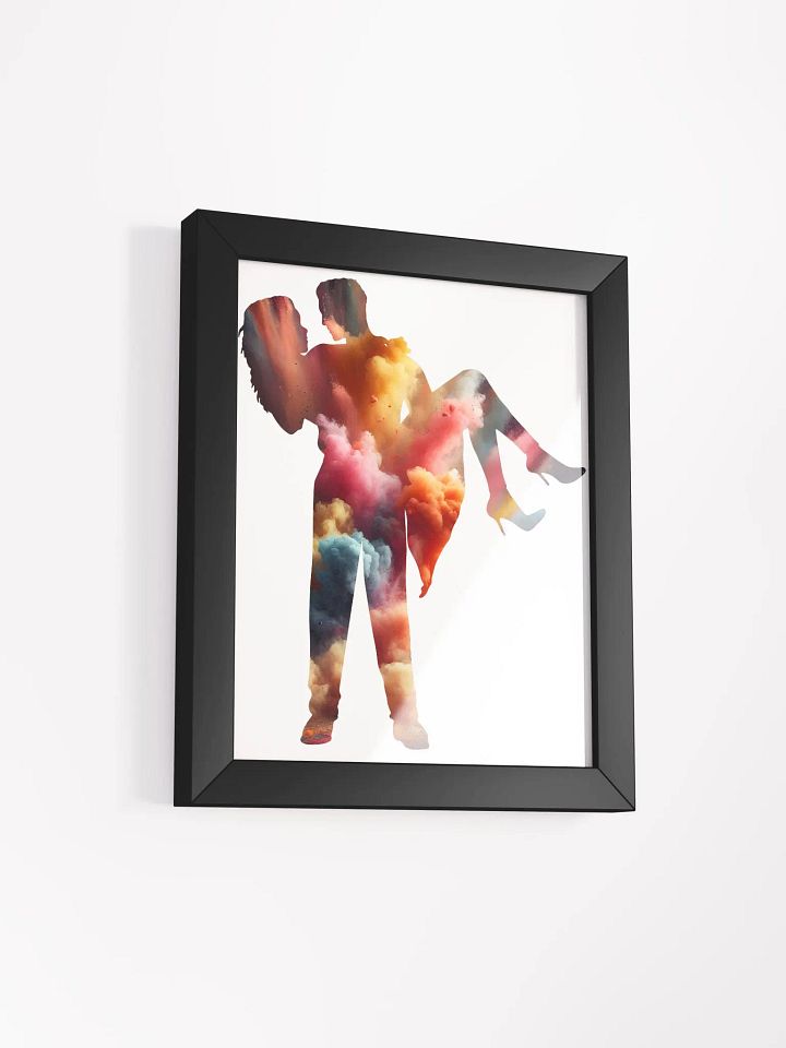 Framed Artistic Print – Romantic Silhouette with Cloud Colors product image (2)