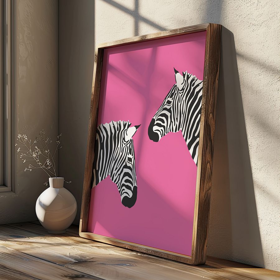 Zebras on Pink Preppy y2k Art Print product image (25)