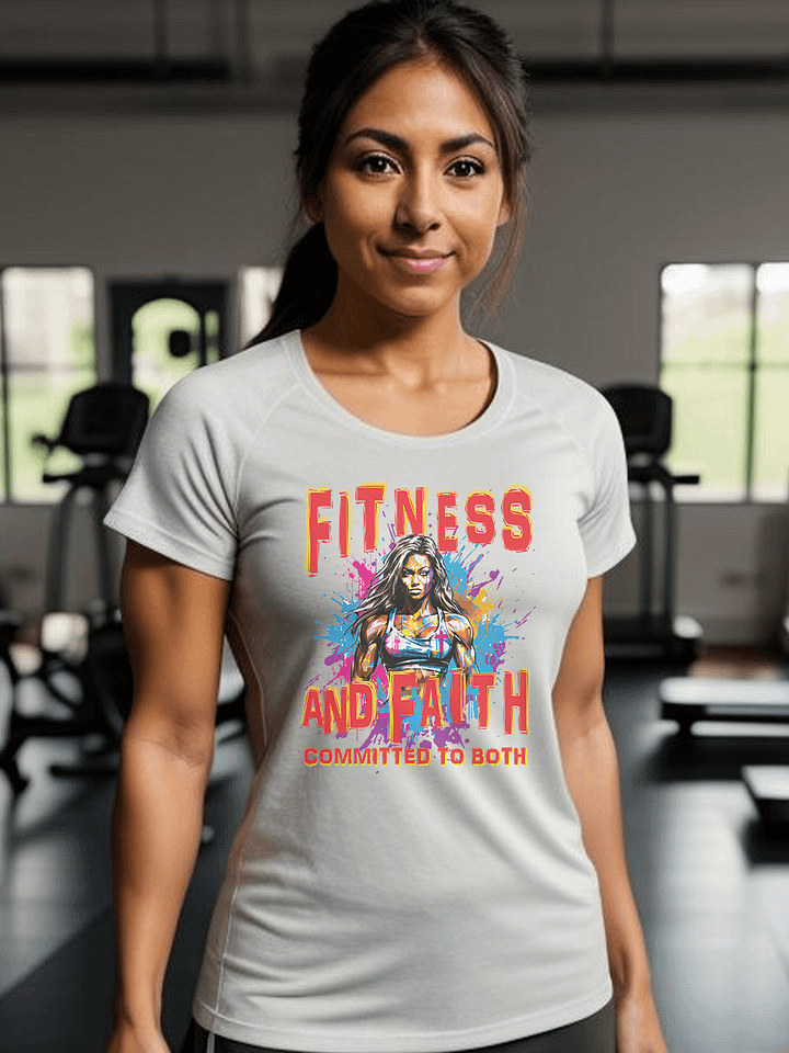 Fitness and Faith Committed To Both Christian Quote Workout Bodybuilding Motivational T-Shirt product image (2)