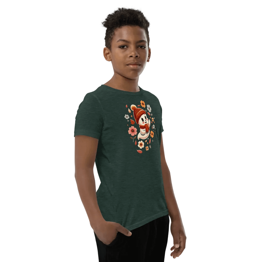 Ghost in a Hat Floral Kids T-Shirt product image (24)