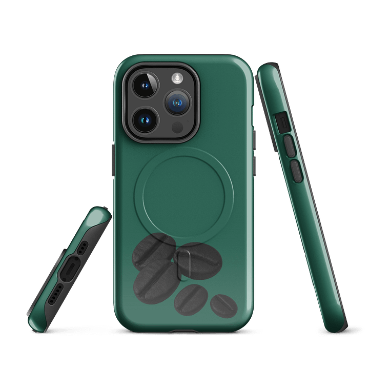 Dark Green Black Coffee Beans MagSafe® Tough iPhone® Case product image (3)
