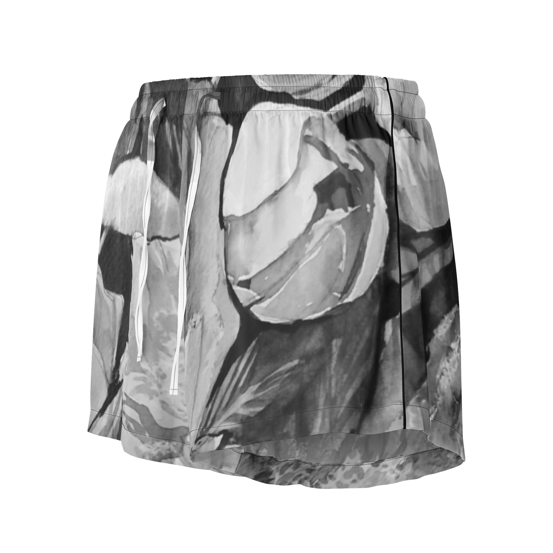 B&W Peonies - Women's Pajama Shorts product image (1)