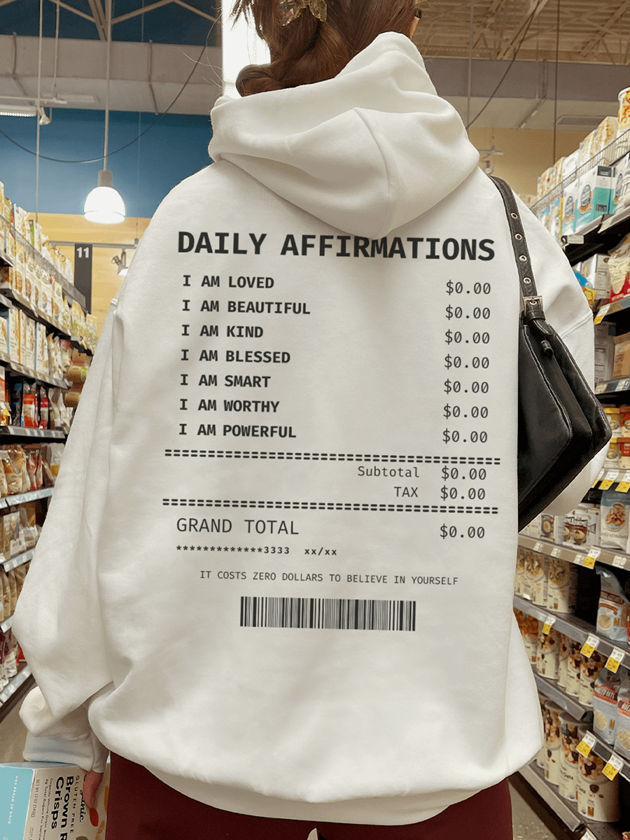 Daily Affirmation Receipt Hoodie product image (1)