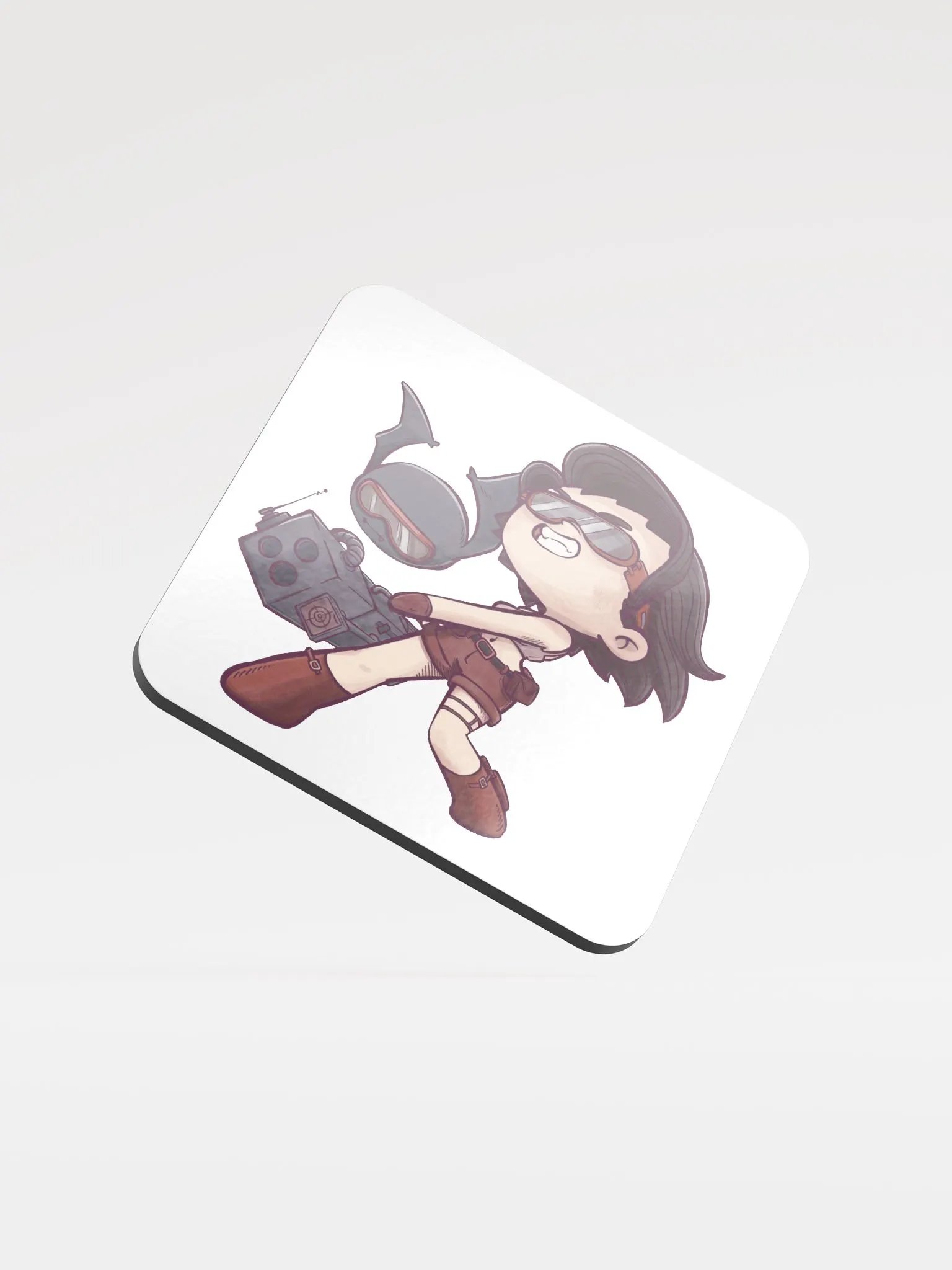 She & Her Pet | Glossed Cork Coaster product image (1)