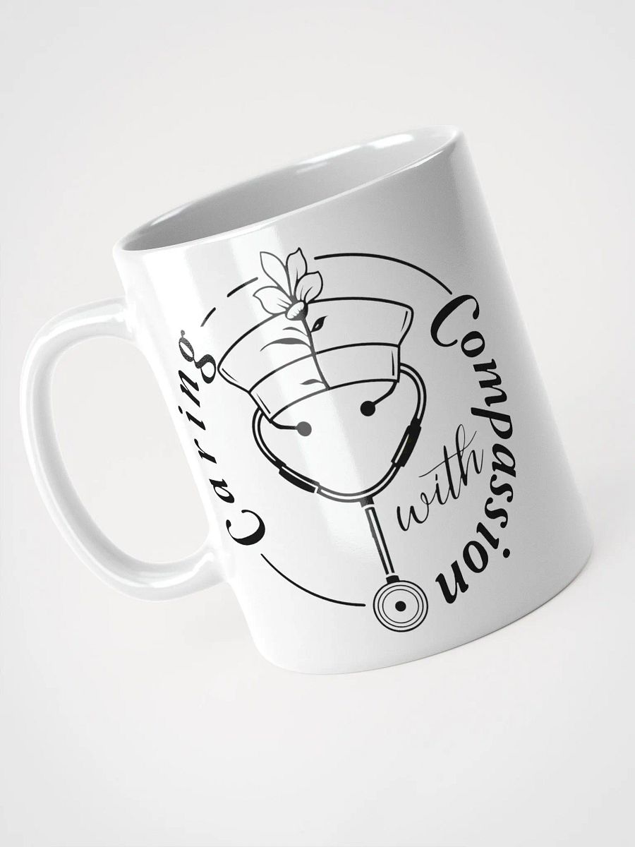 Caring With Compassion Nurse Line Art Mug, product image (3)