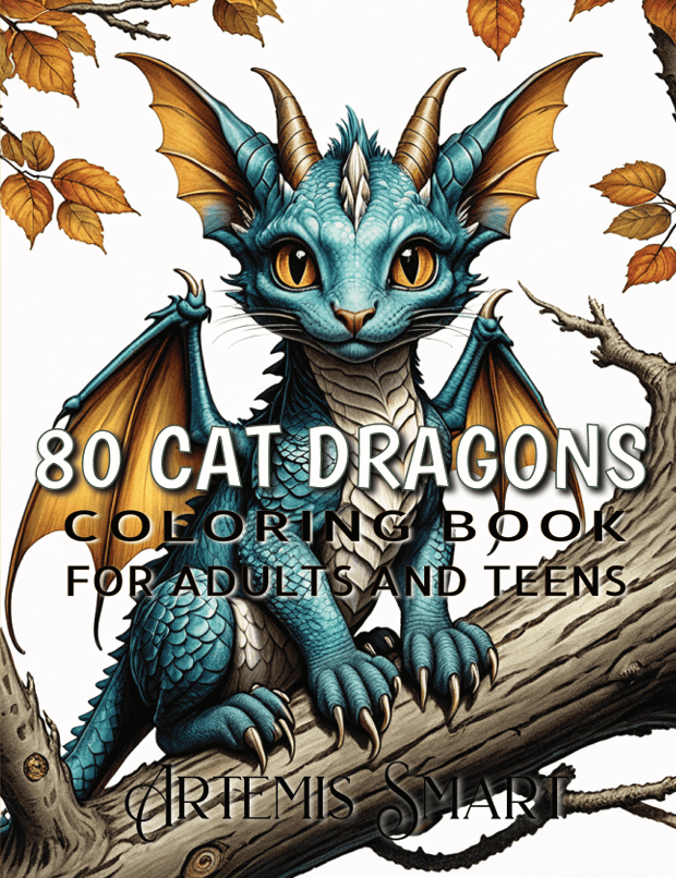 FREE Sample Pages from Cat Dragons Coloring Pages for Adults and Teens product image (1)