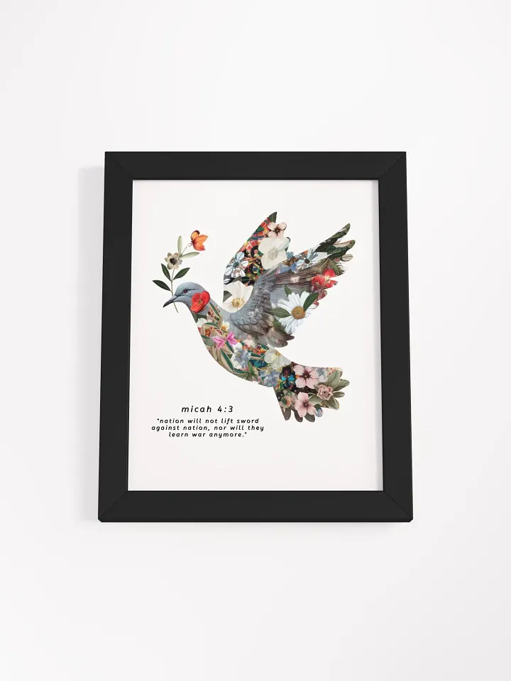 Floral Peace Dove | Micah 4:3 Framed High-Quality Matte Poster product image (1)