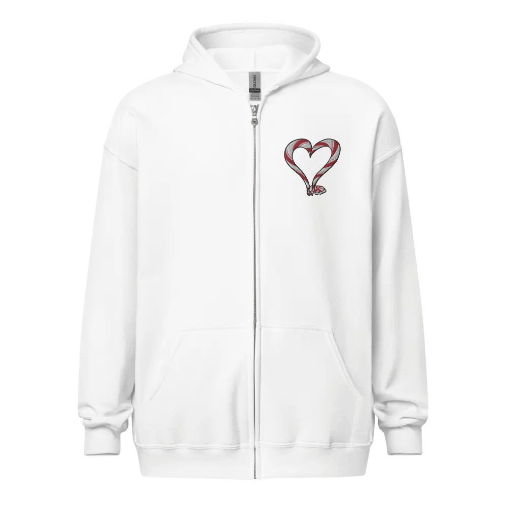 Candycane Tentacle Heart Embroidered Zip Hoodie product image (7)