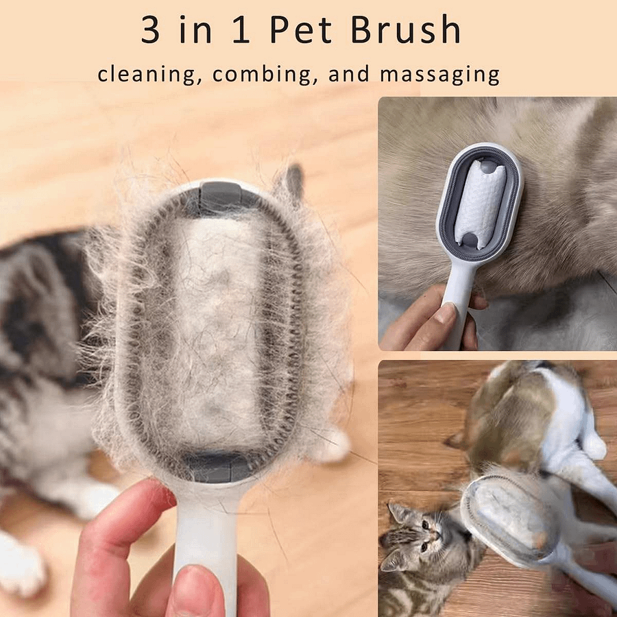 Cat Dog Hair Brush With Water Sticky Brush For Cats, 3 In-1 Cat Grooming Brush Creative Update Cat Dog Grooming Comb With Water Tank product image (9)