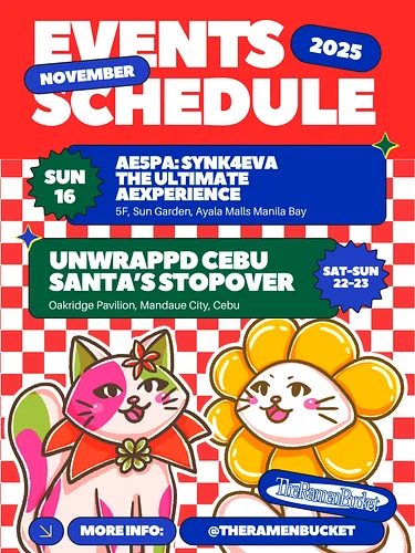 Hello! The Ramen Bucket is at it again with events for the month of November!!

📅 NOV 16 - AE5PA: SYNK4VA - The Ultimate æxpe...