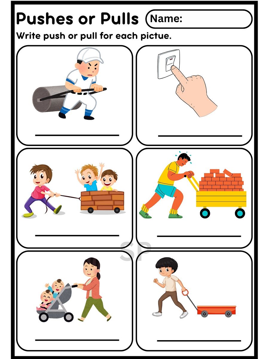 push and pull worksheets for kindergarten product image (3)