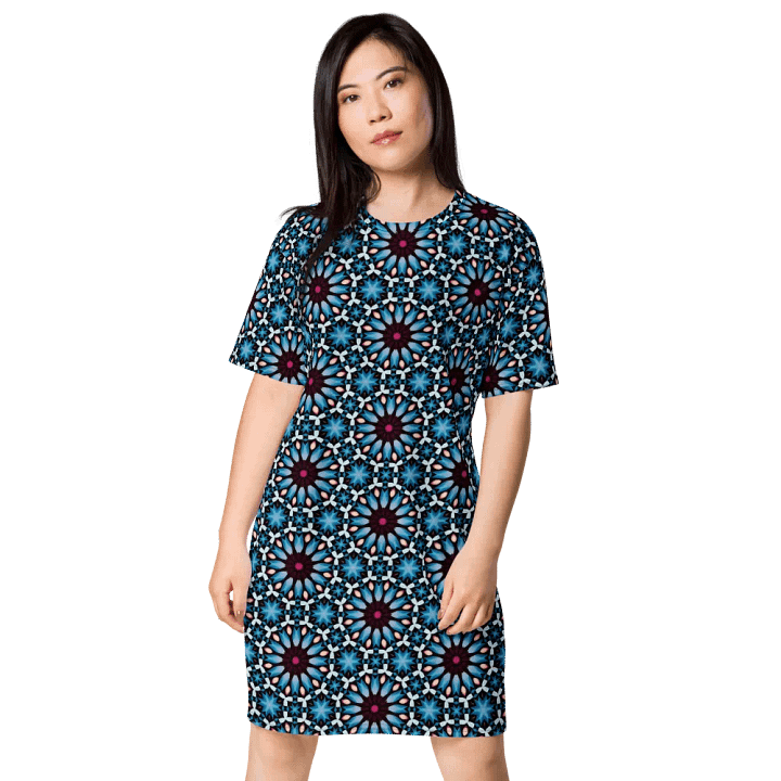 Kaleidoscope Blues T-Shirt Dress product image (1)