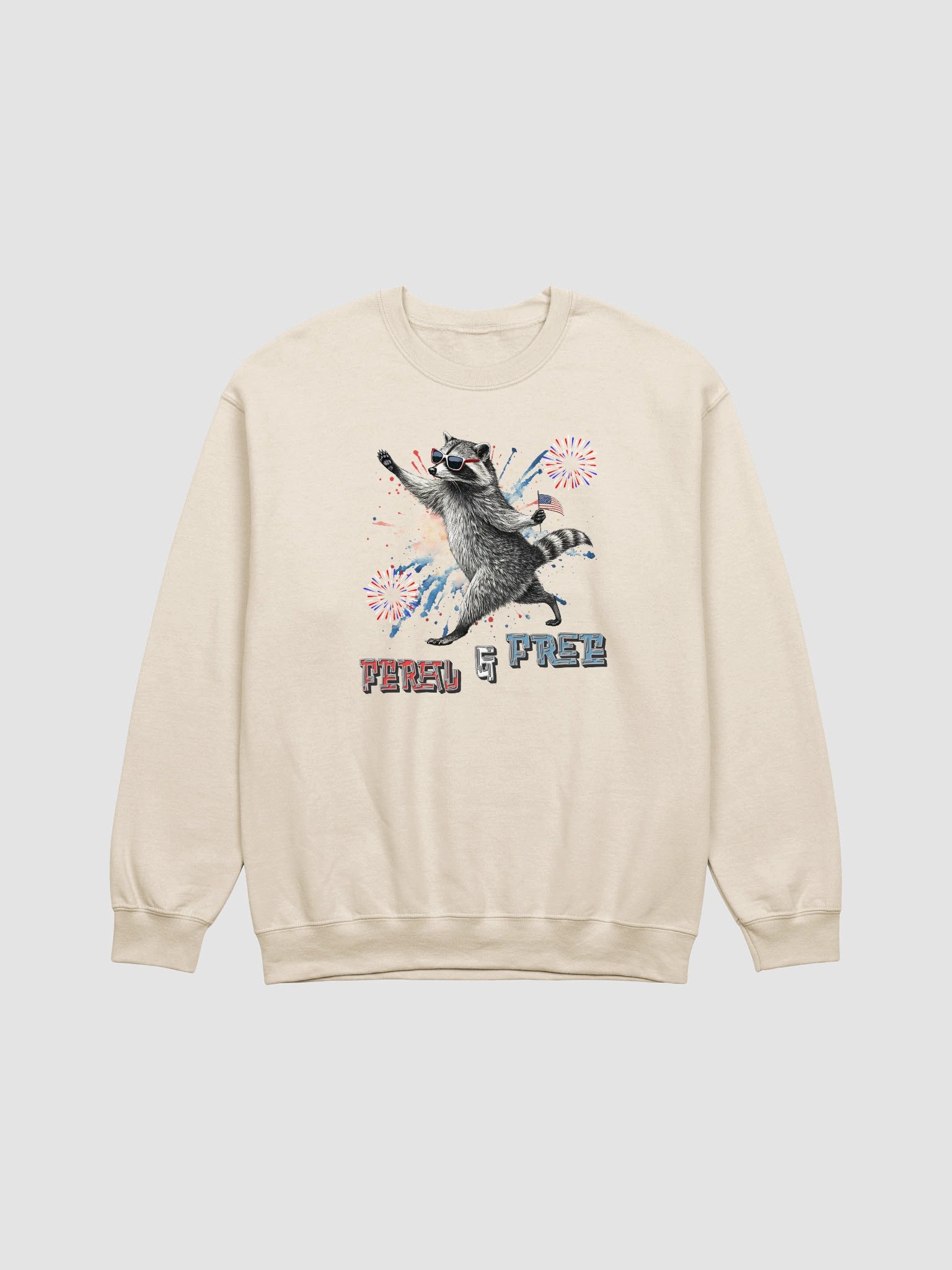 Feral And Free Raccoon Patriotic Celebration Sweatshirt product image (15)