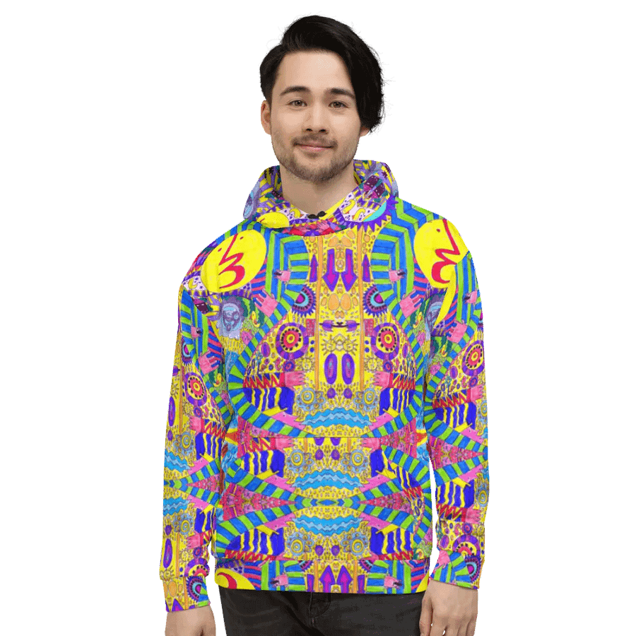 Abstract Colourful Doodles Unisex Pull Over Hoodie product image (8)